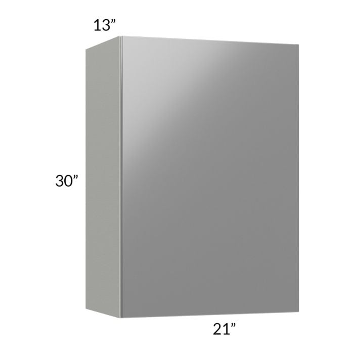 RTA Milan Grey Gloss 21" x 30" Wall Cabinet-Right Hinged