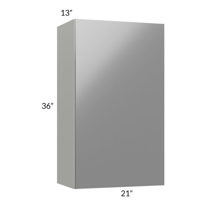 RTA Milan Grey Gloss 21" x 36" Wall Cabinet-Right Hinged