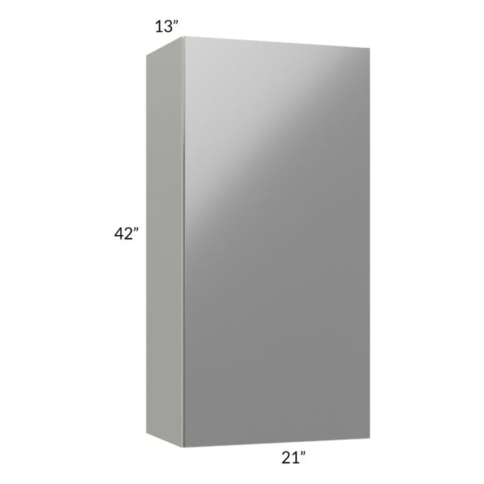 RTA Milan Grey Gloss 21" x 42" Wall Cabinet-Left Hinged