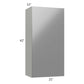 RTA Milan Grey Gloss 21" x 42" Wall Cabinet-Left Hinged with 2 Finished Sides