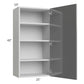 RTA Milan Grey Gloss 21" x 42" Wall Cabinet-Right Hinged with 1 Finished Side