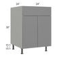RTA Milan Grey Gloss 24" Base Cabinet with 1 Finished Side