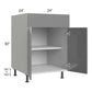 RTA Milan Grey Gloss 24" Base Cabinet with 2 Roll Out Trays