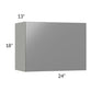 RTA Milan Grey Gloss 24" Countertop Wall Appliance Cabinet with 1 Finished Side