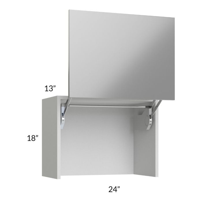 RTA Milan Grey Gloss 24" Countertop Wall Appliance Cabinet with 2 Finished Sides