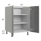 RTA Milan Grey Gloss 24" Full Height Door Base Cabinet with 2 Roll Out Trays