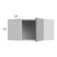 RTA Milan Grey Gloss 24" x 15" Diagonal Corner Wall Cabinet-Left Hinged with 2 Finished Sides