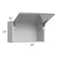 RTA Milan Grey Gloss 24" x 15" Lift-Up Door Wall Cabinet with 1 Finished Side
