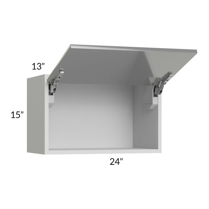 RTA Milan Grey Gloss 24" x 15" Lift-Up Door Wall Cabinet