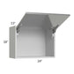 RTA Milan Grey Gloss 24" x 18" Lift-Up Door Wall Cabinet with 1 Finished Side