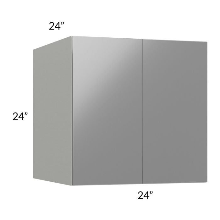 RTA Milan Grey Gloss 24" x 24" x 24" Wall Cabinet with 1 Finished Side