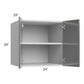 RTA Milan Grey Gloss 24" x 24" x 24" Wall Cabinet with 2 Finished Sides