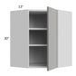 RTA Milan Grey Gloss 24" x 30" Diagonal Corner Wall Cabinet-Right Hinged with 2 Finished Sides