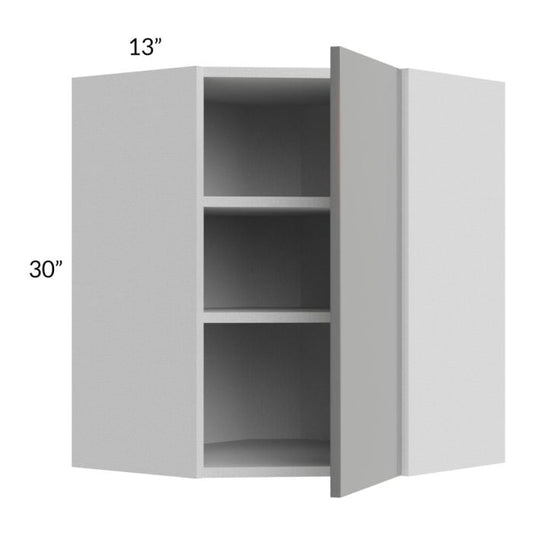RTA Milan Grey Gloss 24" x 30" Diagonal Corner Wall Cabinet-Right Hinged
