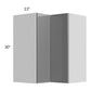 RTA Milan Grey Gloss 24" x 30" Square Corner Wall Cabinet-Right Hinged with 1 Finished Side