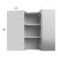 RTA Milan Grey Gloss 24" x 30" Square Corner Wall Cabinet-Right Hinged