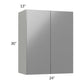 RTA Milan Grey Gloss 24" x 30" Wall Cabinet with 2 Finished Sides