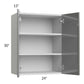 RTA Milan Grey Gloss 24" x 30" Wall Cabinet with 2 Finished Sides