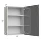 RTA Milan Grey Gloss 24" x 36" Wall Cabinet (1 door)-Left Hinged with 2 Finished Sides