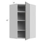 RTA Milan Grey Gloss 24" x 42" Diagonal Corner Wall Cabinet-Left Hinged with 2 Finished Sides