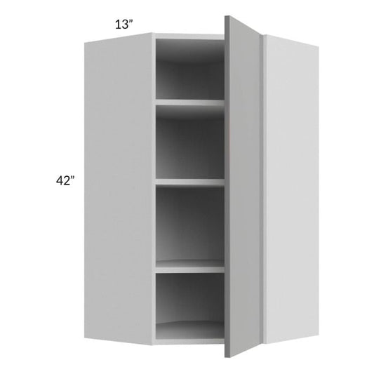 RTA Milan Grey Gloss 24" x 42" Diagonal Corner Wall Cabinet-Right Hinged