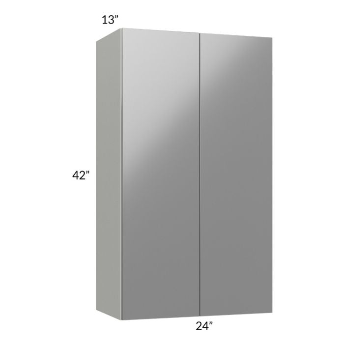 RTA Milan Grey Gloss 24" x 42" Wall Cabinet with 2 Finished Sides