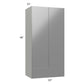 RTA Milan Grey Gloss 24" x 48" x 15" Wall Cabinet with Drawers