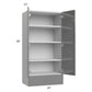 RTA Milan Grey Gloss 24" x 48" x 15" Wall Cabinet with Drawers