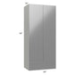 RTA Milan Grey Gloss 24" x 54" x 15" Wall Cabinet with Drawers