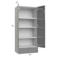 RTA Milan Grey Gloss 24" x 54" x 15" Wall Cabinet with Drawers and 2 Finished Sides