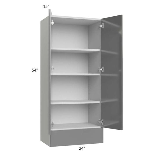 RTA Milan Grey Gloss 24" x 54" x 15" Wall Cabinet with Drawers