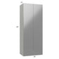RTA Milan Grey Gloss 24" x 60" x 15" Wall Cabinet with Drawers and 1 Finished Side