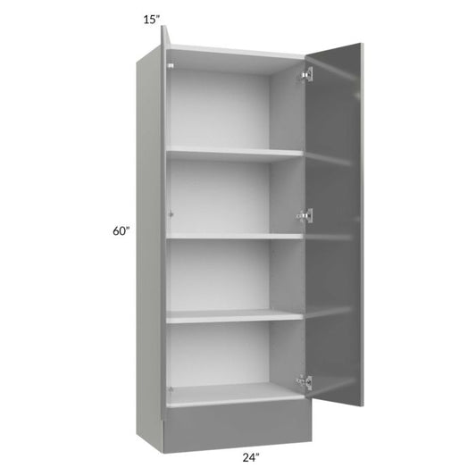 RTA Milan Grey Gloss 24" x 60" x 15" Wall Cabinet with Drawers