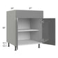 RTA Milan Grey Gloss 27" Base Cabinet with 2 Finished Sides and 2 Roll Out Trays
