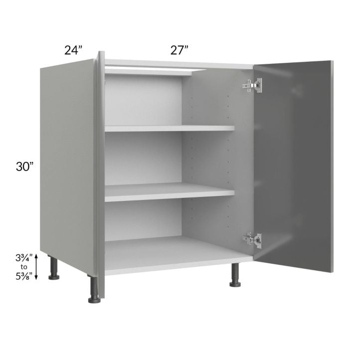 RTA Milan Grey Gloss 27" Full Height Door Base Cabinet