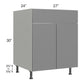 RTA Milan Grey Gloss 27" Sink Base Cabinet with 2 Finished Sides