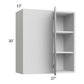 RTA Milan Grey Gloss 27" x 30" Blind Corner Wall Cabinet-Right-Hinged Door on Left