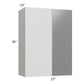 RTA Milan Grey Gloss 27" x 36" Blind Corner Wall Cabinet-Left-Hinged Door on Right