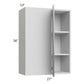 RTA Milan Grey Gloss 27" x 36" Blind Corner Wall Cabinet-Left-Hinged Door on Right with 2 Finished Sides