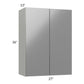 RTA Milan Grey Gloss 27" x 36" Wall Cabinet with 1 Finished Side