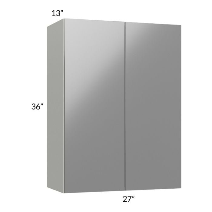 RTA Milan Grey Gloss 27" x 36" Wall Cabinet with 2 Finished Sides