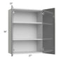 RTA Milan Grey Gloss 27" x 36" Wall Cabinet