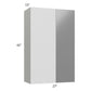 RTA Milan Grey Gloss 27" x 42" Blind Corner Wall Cabinet-Left-Hinged Door on Right with 2 Finished Sides