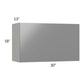 RTA Milan Grey Gloss 30" Countertop Wall Appliance Cabinet with 2 Finished Sides