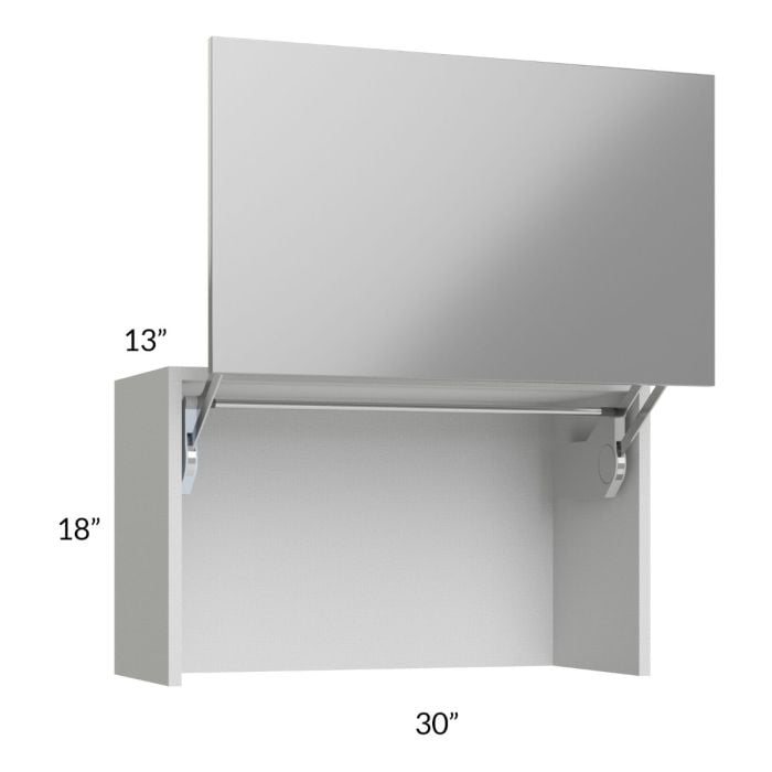 RTA Milan Grey Gloss 30" Countertop Wall Appliance Cabinet