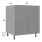 RTA Milan Grey Gloss 30" Farm Sink Base Cabinet