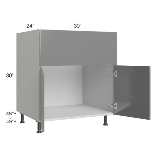 RTA Milan Grey Gloss 30" Farm Sink Base Cabinet