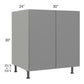 RTA Milan Grey Gloss 30" Full Height Door Base Cabinet with 1 Finished Side