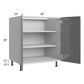 RTA Milan Grey Gloss 30" Full Height Door Base Cabinet