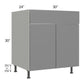 RTA Milan Grey Gloss 30" Sink Base Cabinet with 1 Finished Side and Sink Tilt-Out